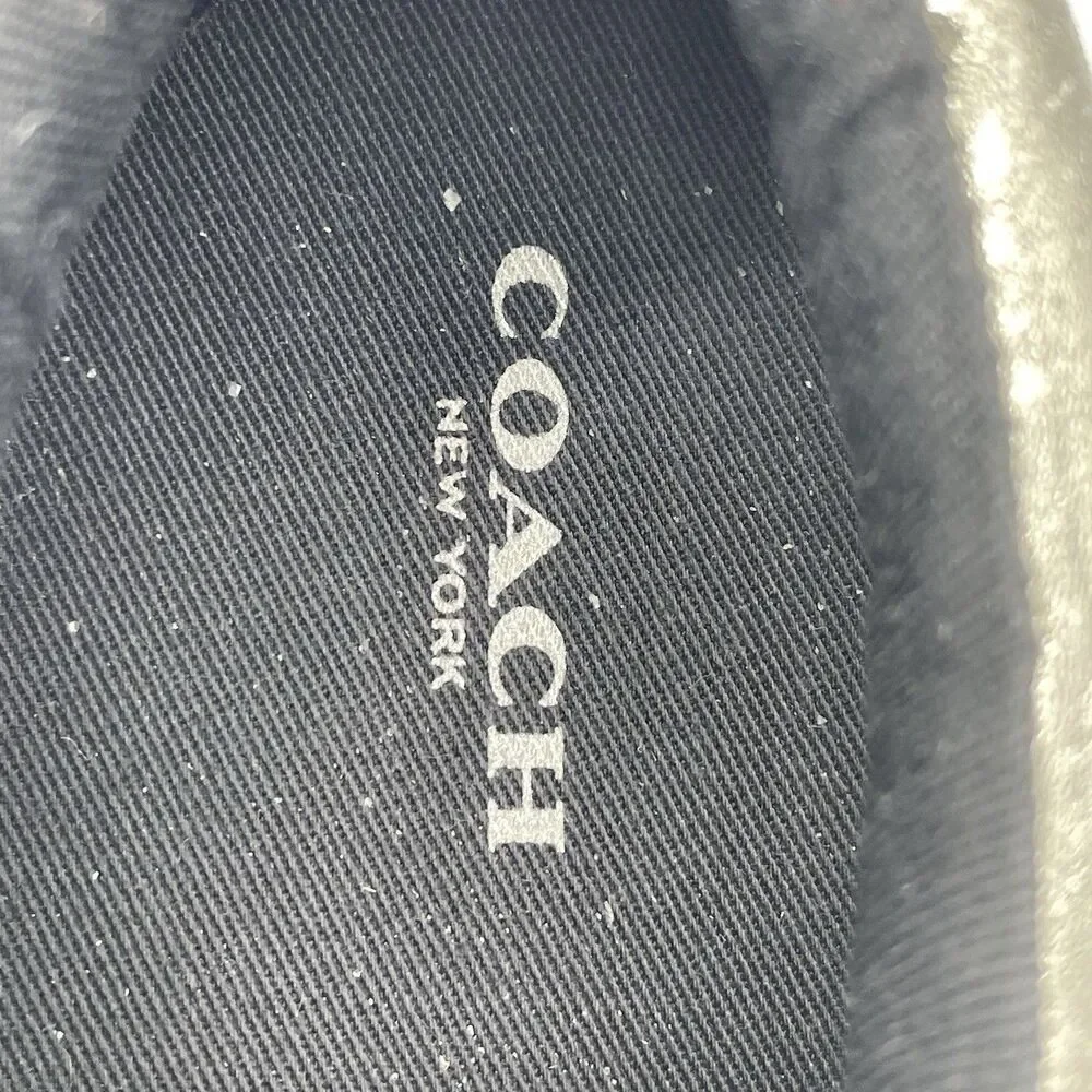 Coach New York Francesca C Monogram Lace Up Sneakers Women’s 8.5B Black/Silver